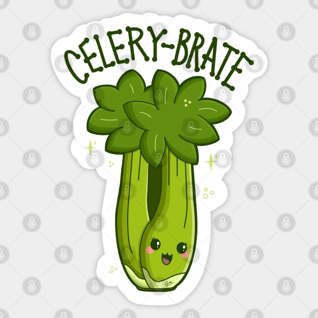 “Celery-Brate” Celebrating Celery Sticker by CyndiCarlson